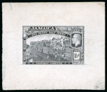 Stamp of Jamaica 1919, Contingent Embarking 1 1/2d value group of six die proofs in black on glazed paper