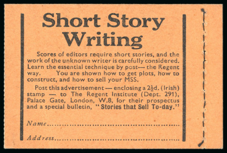 Stamp of Ireland » Booklets 1948-52, 2s6d shilling, group of four complete unexploded