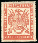 Stamp of South Africa » Transvaal 1870 small group of the rouletted issue on a Hagner