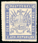 Stamp of South Africa » Transvaal 1870 small group of the rouletted issue on a Hagner