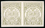 Stamp of South Africa » Transvaal 1884 Vurtheim 1d Colour Trials in 6 horizontal pairs
