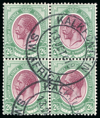 Stamp of South West Africa 1913-23 group of postmarks on various 1913 South African issues