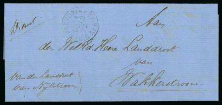 Stamp of South Africa » Transvaal 1871 Official letter to Wakkerstroom endorsed "Dienst" and "Van den Landdrost van Nylstroom" 