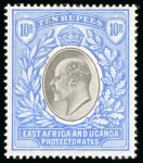 Stamp of Kenya, Uganda and Tanganyika » Kenya, Uganda and Tanganyika 1903-10, mint collection neatly presented on album pages with 1903 to 5r plus both 10R