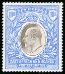 Stamp of Kenya, Uganda and Tanganyika » Kenya, Uganda and Tanganyika 1903-10, mint collection neatly presented on album pages with 1903 to 5r plus both 10R