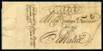 Stamp of Malta 1769 Incoming entire from Cadiz addressed to George