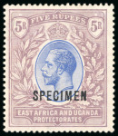 Stamp of Kenya, Uganda and Tanganyika » Kenya, Uganda and Tanganyika 1912-33, mint collection neatly presented on album pages with 1912-22 to 10r, etc.