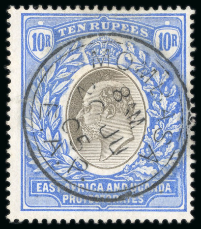 Stamp of Kenya, Uganda and Tanganyika » Kenya, Uganda and Tanganyika 1903-10, used collection neatly written up on pages with 1903 to 10R