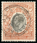 Stamp of Kenya, Uganda and Tanganyika » Kenya, Uganda and Tanganyika 1903-10, used collection neatly written up on pages with 1903 to 10R
