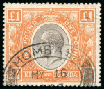 Stamp of Kenya, Uganda and Tanganyika » Kenya, Uganda and Tanganyika 1912-33, used collection neatly written up on pages with 1912-22 to 50R