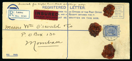 Stamp of Kenya, Uganda and Tanganyika » Kenya, Uganda and Tanganyika 1919-37, postal history group on pages incl. 1922 cover