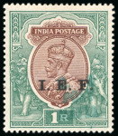 Stamp of Tanganyika » Mafia Island British Occupation 1915 "G.R Post Mafia" in green, greenish black or dull blue on I.E.F. ovpt set of 10