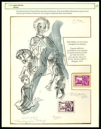 Stamp of Belgium 1943 Winter Relief Fund 60c + 20c bright purple original