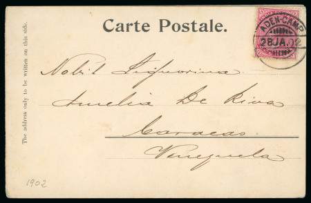Stamp of Large Lots and Collections 1892-1927, Group of 38 picture postcards incl. double-panoramic of Aden Camp sent to Venezuela