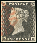 Stamp of Great Britain » 1840 1d Black and 1d Red plates 1a to 11 1840, 1d black pl.1a ME with fine to good margins,