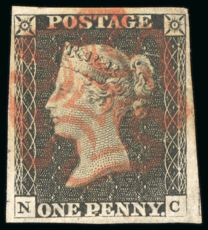 Stamp of Great Britain » 1840 1d Black and 1d Red plates 1a to 11 1840, 1d black pl.2 NC with four good to large margins,