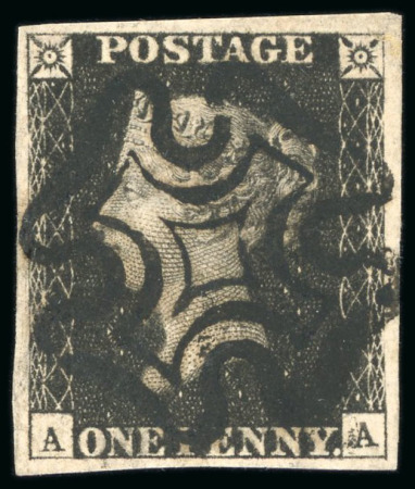 Stamp of Great Britain » 1840 1d Black and 1d Red plates 1a to 11 1840, 1d black pl.6 AA with good to very good margins and fine, centrally struck black MC