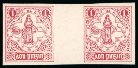 Stamp of Ireland » Essays & Proofs (E1-E167) 1922, Pictorial Printing Company: Imperforate 1d carmine-red,