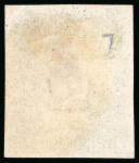 Stamp of Great Britain » 1840 1d Black and 1d Red plates 1a to 11 1840, 1d black pl.7 EJ with four margins and neat red MC