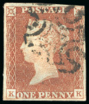 Stamp of Great Britain » 1840 1d Black and 1d Red plates 1a to 11 1840, 1d black pl.9 KK with red MC along with matched in 1d red pl.9 KKd