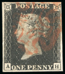 Stamp of Great Britain » 1840 1d Black and 1d Red plates 1a to 11 1840, 1d black pl.10 AH with fine to good margins and red MC