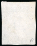 Stamp of Great Britain » 1840 1d Black and 1d Red plates 1a to 11 1840, 1d grey-black pl.10 AK top marginal with trace of inscription, used