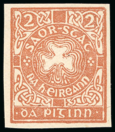 Stamp of Ireland » Essays & Proofs (E1-E167) 1922, O'Loughlin, Murphy & Boland: Clover 2d imperforate