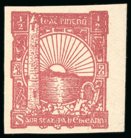 Stamp of Ireland » Essays & Proofs (E1-E167) 1922, O'Loughlin, Murphy & Boland: Round Tower & Sunrise