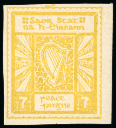 Stamp of Ireland » Essays & Proofs (E1-E167) 1922, O'Loughlin, Murphy & Boland: Harp 7d imperforate