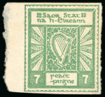 Stamp of Ireland » Essays & Proofs (E1-E167) 1922, O'Loughlin, Murphy & Boland: Harp 7d imperforate
