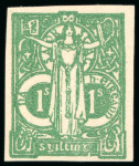 Stamp of Ireland » Essays & Proofs (E1-E167) 1922, O'Loughlin, Murphy & Boland: Lady 1s imperforate