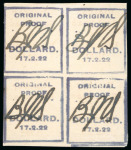Stamp of Ireland » 1922 Overprint Proofs (PR1-PR29) Proof overprints in black on thin whitish paper in