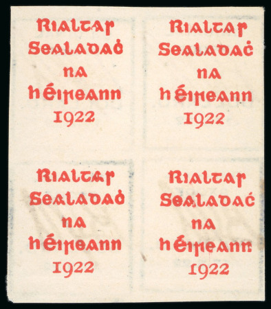 Stamp of Ireland » 1922 Overprint Proofs (PR1-PR29) Proof overprints in black on thin whitish paper in