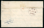 Stamp of Great Britain » 1840 1d Black and 1d Red plates 1a to 11 1840, 1d black pl.1a AK with four margins on lettersheet from Fushie Bridge to Edinburgh