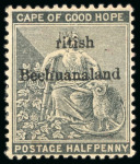 Stamp of Bechuanaland » British Bechuanaland 1885-87 1/2d grey-black,