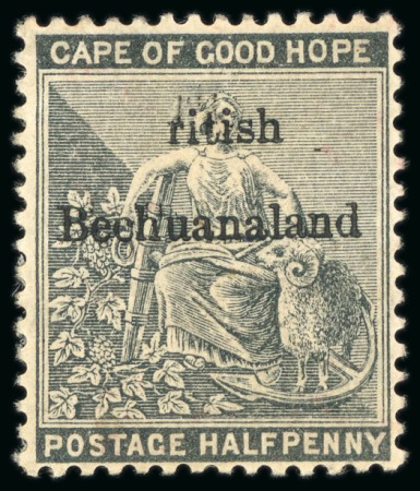 Stamp of Bechuanaland » British Bechuanaland 1885-87 1/2d grey-black,