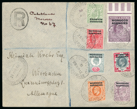 Stamp of Morocco Agencies (British Post Offices) » British Currency 1912 (Nov 25) envelope sent registered from Casablanca