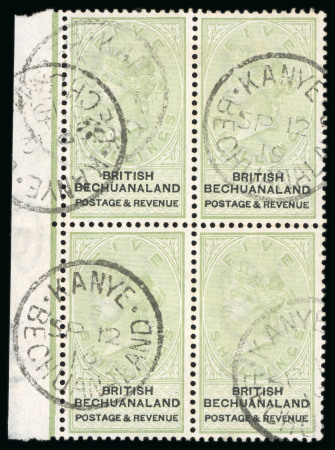 Stamp of Bechuanaland » British Bechuanaland 1888 Script VR 5s green and black, used left sheet