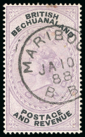 Stamp of Bechuanaland » British Bechuanaland 1888 Orbs £1 lilac and black, used crisp strike of