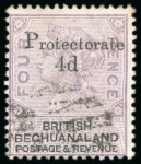 Stamp of Bechuanaland » Bechuanaland Protectorate 1888 4d on 4d lilac and black, used