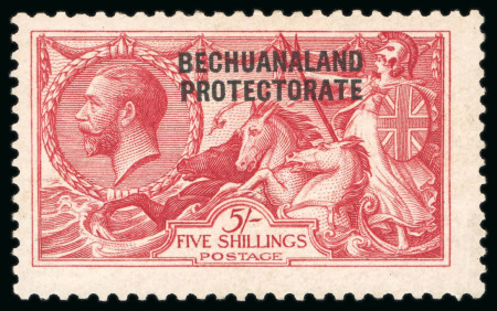 Stamp of Bechuanaland » Bechuanaland Protectorate 1913-24 Waterlow 5s rose-carmine, mint showing variety