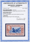 Stamp of Falkland Islands 1938-50 Script 5s indigo and pale yellow-brown, mint
