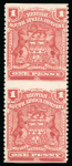 Stamp of Rhodesia 1898-1908 Arms 1d red, mint vertical pair, showing