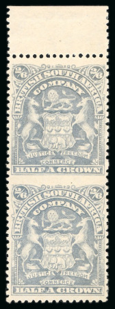 Stamp of Rhodesia 1898-1908 Arms 2s6d bluish grey, mint vertical pair,