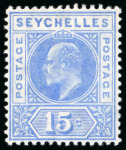 Stamp of Seychelles 1903 30c violet and dull green, mint showing double