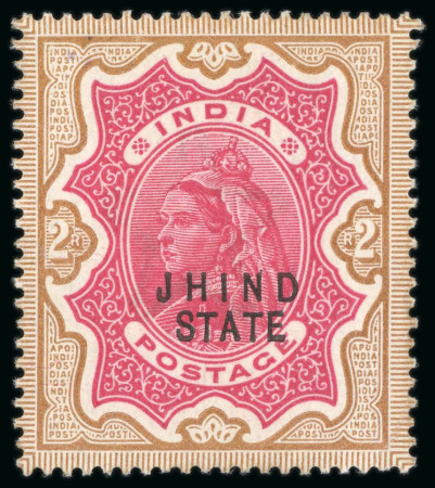 Stamp of Indian States » Jind (Convention State) 1896 2r carmine and yellow-brown, unused with small