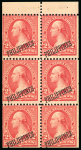 Stamp of United States » U.S. Possessions » Philippines » U.S. Administration - Regular Issues 1906, 4c carmine, booklet pane of six, mint n.h.