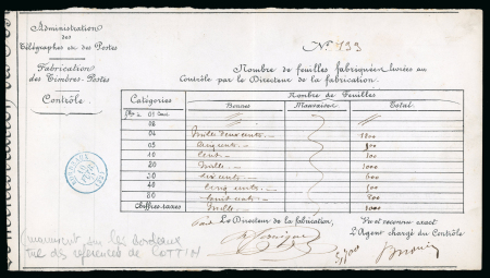 Stamp of France » Emission de Bordeaux 1870 1871, Document officiel de l'Administration des Télégraphes
