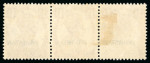 Stamp of Pakistan 1947 1a carmine horizontal mint o.g. strip of three, the left hand stamp variety red partially omitted