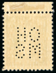 Stamp of Canada Officials: 1937-38 1c. green and 5c. blue each punctured